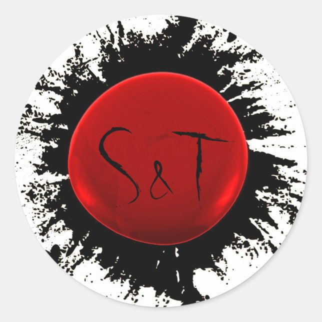 Adesivo Cera inicial vermelha e preta e selo de envelopes  (Frente)