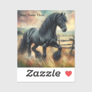 Adesivo Cerca Russa do Cavalo Negro Fresa