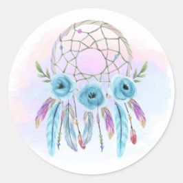 Adesivo Cercador de Sonhos Aquarela Penas Rústico Boho Chi