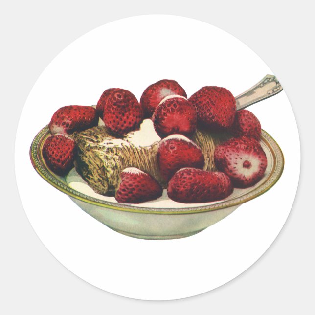 Adesivo Cereal de Breakfast Saudável Vintage Morangos (Frente)