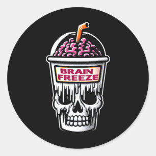 Adesivo Cérebro Congelado Caveira Spooky Dor de Halloween 