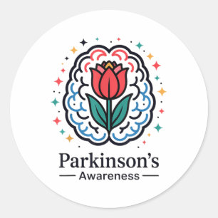 Adesivo Cérebro de Sensibilização do Parkinson e Tulipa _1
