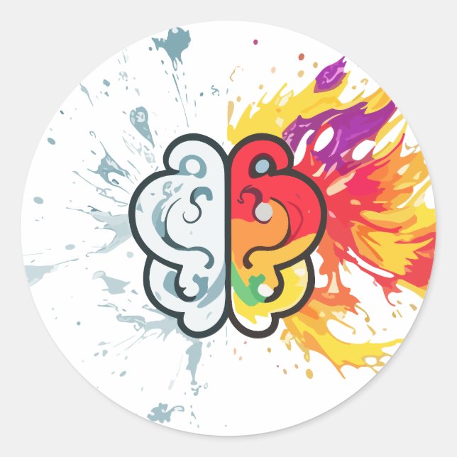 Adesivo Cérebro Esquerdo vs. Cérebro Direto Trabalho de ar (Frente)