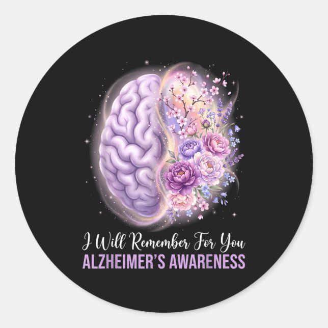 Adesivo Cérebro roxo lembrará para alzheimer (Frente)