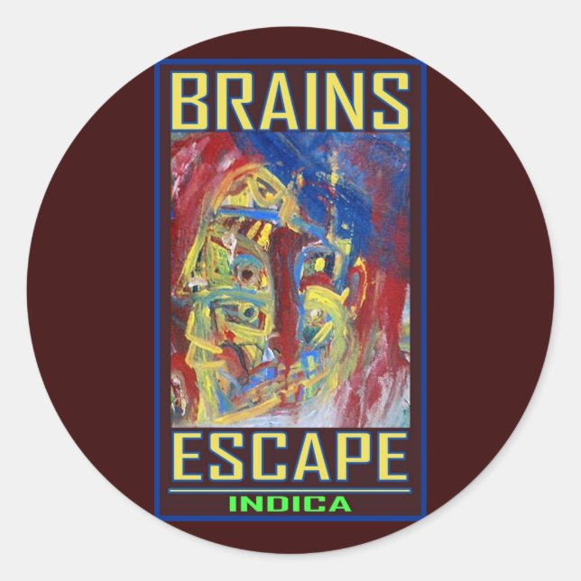 ADESIVO CÉREBROS ESCAPAM INDICA (Frente)