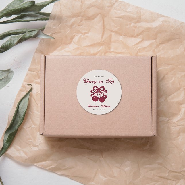 Adesivo Cereja Borgonha no Chá de fraldas Superior (Criador carregado)