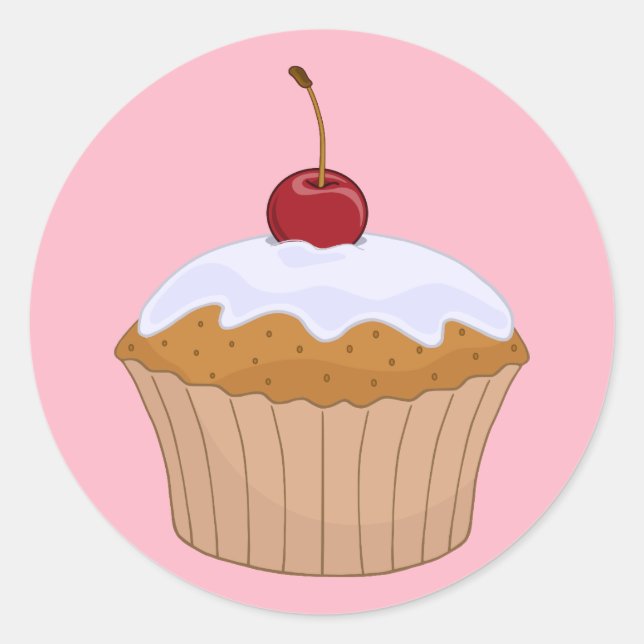 Adesivo Cereja De Cupcake Física No Topo (Frente)