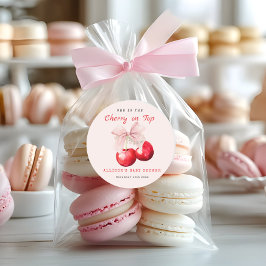 Adesivo Cereja Doce Na Garota Do Chá de fraldas Superior