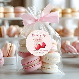 Adesivo Cereja Doce Na Garota Do Chá de fraldas Superior