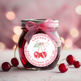 Adesivo Cereja em cima do Chá de Bebê Coquete