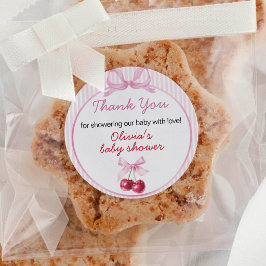 Adesivo Cereja no Topo Rosa Coquette Baby Shower