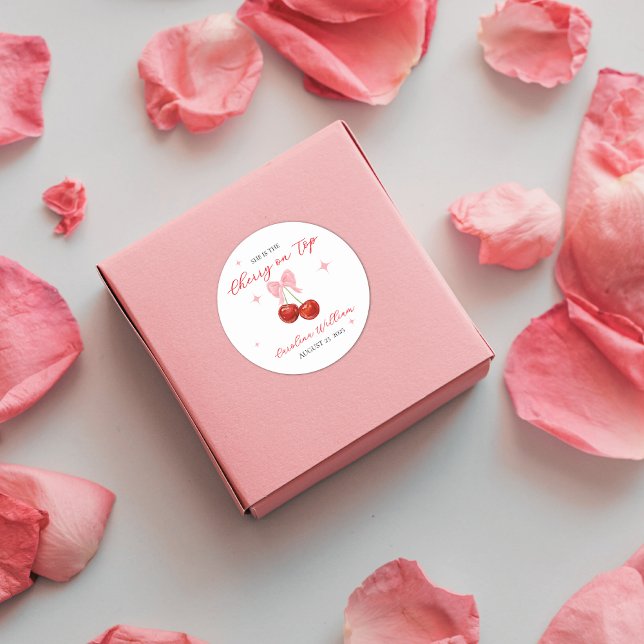 Adesivo Cereja única no Chá de fraldas superior (Criador carregado)