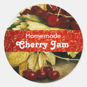 Adesivo CEREJAS das FRUTAS da ESTAÇÃO, frasco da conserv