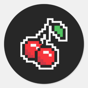 Adesivo Cerejas Pixel Fantasia de Halloween de Video Game 
