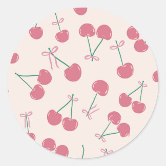 Adesivo Cerejas rosas com laços