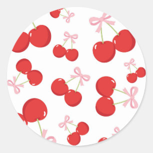 Adesivo Cerejas Vermelhas com Arco Rosa Coquette Festa de 