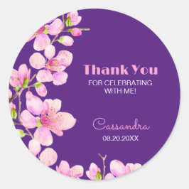 Adesivo Cerejeira Rosa Suave Flor Sakura Púrpura Aniversár