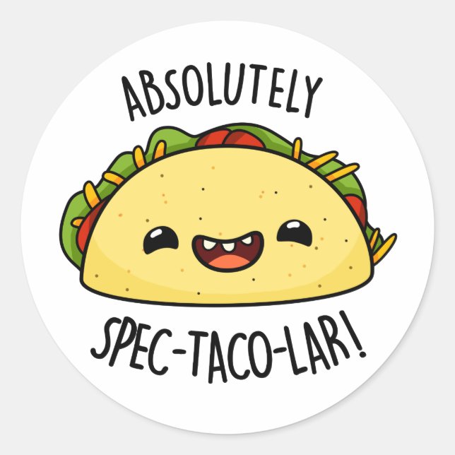 Adesivo Certamente Spec-Taco-Lar Funny Taco Pun (Frente)