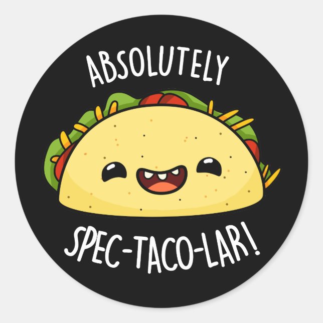 Adesivo Certamente Spec-Taco-Lar Funny Taco Pun Dark BG (Frente)