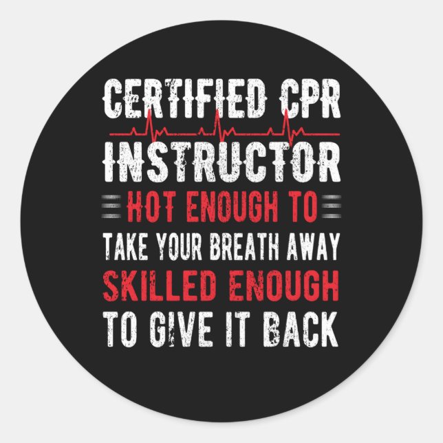 Adesivo Certificado Cpr Instrutor First Aid (Frente)
