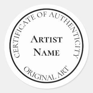 Adesivo Certificado de Autenticidade de Círculo Personaliz