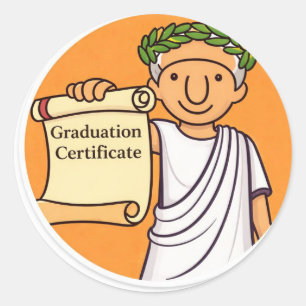 Adesivo Certificado de Graduação da Roma Antiga Ceasar