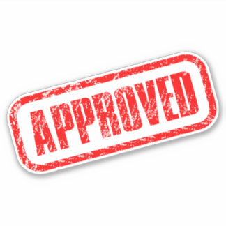 Adesivo Certificado de sucesso - Carimbo oficialmente apro