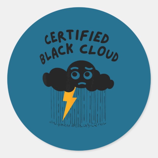 Adesivo Certified Black Cloud Funny Design  (Frente)