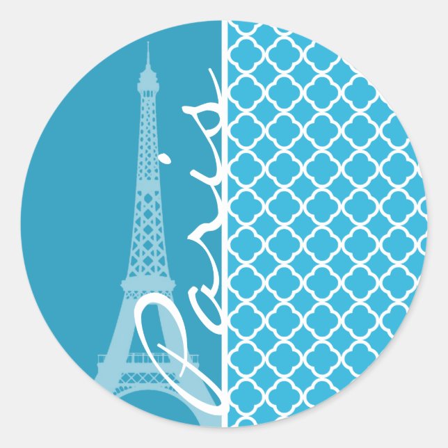 Adesivo Cerulean Quatrefoil brilhante (Frente)