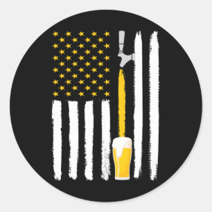 Adesivo Cerveja Artesanal Bandeira Americana EUA 4 de Julh