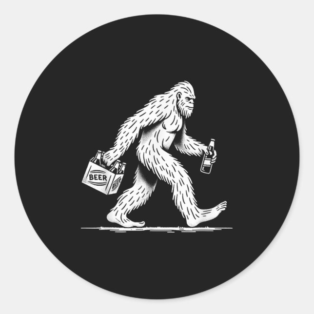Adesivo Cerveja De Bebendo Bigfoot Retroativo - Sasquatch  (Frente)