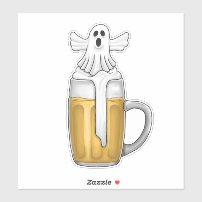 Adesivo Cerveja de Halloween Fantasma  (Folha)
