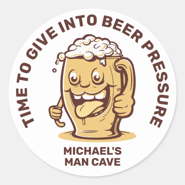 Adesivo Cerveja de Texto Personalizada Engraçada (Frente)