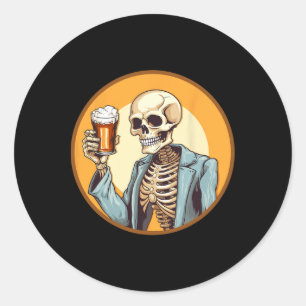 Adesivo Cerveja do Bebendo Skeleton Halloween