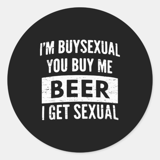 Adesivo Cerveja Retro Engraçada Eu Compro Você Me Compra C (Frente)