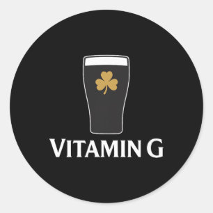 Adesivo Cerveja Stout Vitamin G Shamrock de Bebida Irlande