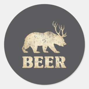 Adesivo Cerveja Vintage Bear Deer