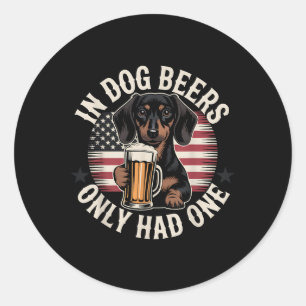 Adesivo Cervejas de cachorro dachshund bandeira americana