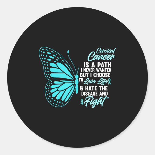 Adesivo Cervical Cancer Awareness Butterfly Quote Suprt  (Frente)