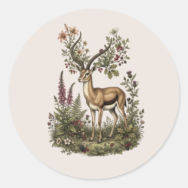 Adesivo Cervo com Flor Silvestre  (Frente)