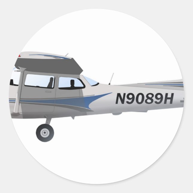 Adesivo Cessna 172 Azul Skyhawk (Frente)