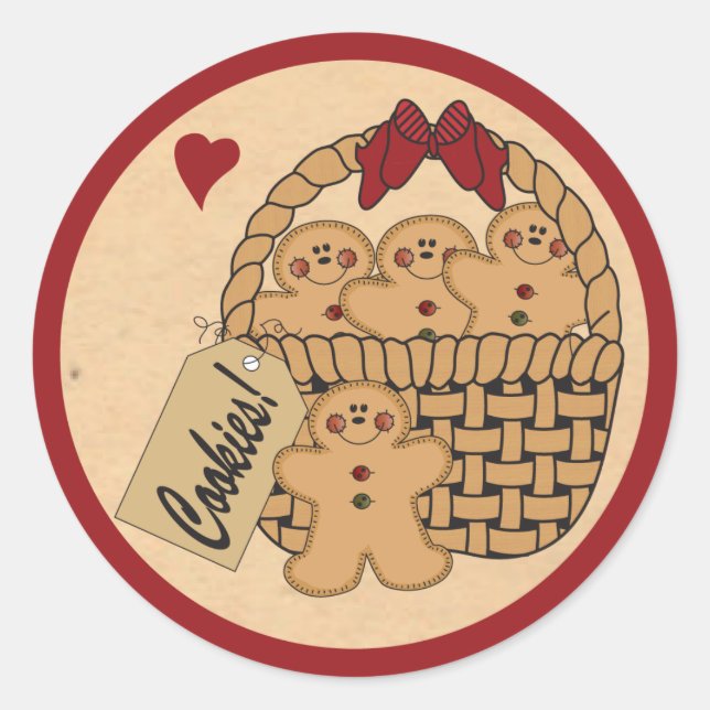 Adesivo Cesta de Biscoito Gingerpão | Natal (Frente)
