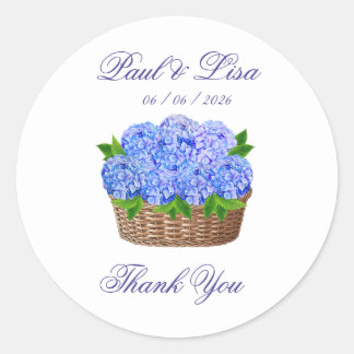 Adesivo Cesta de Flores de Hortênsia Azul Monograma Casame