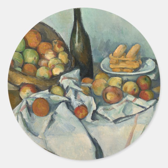 Adesivo Cesta de Maçãs de Paul Cezanne Vida Estática Vinta (Frente)
