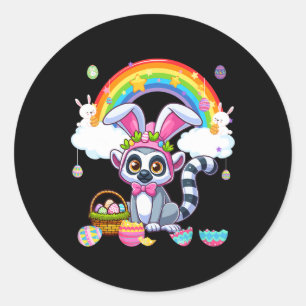 Adesivo Cesta De Ovos De Páscoa Bunny Lemur Ra Colorida