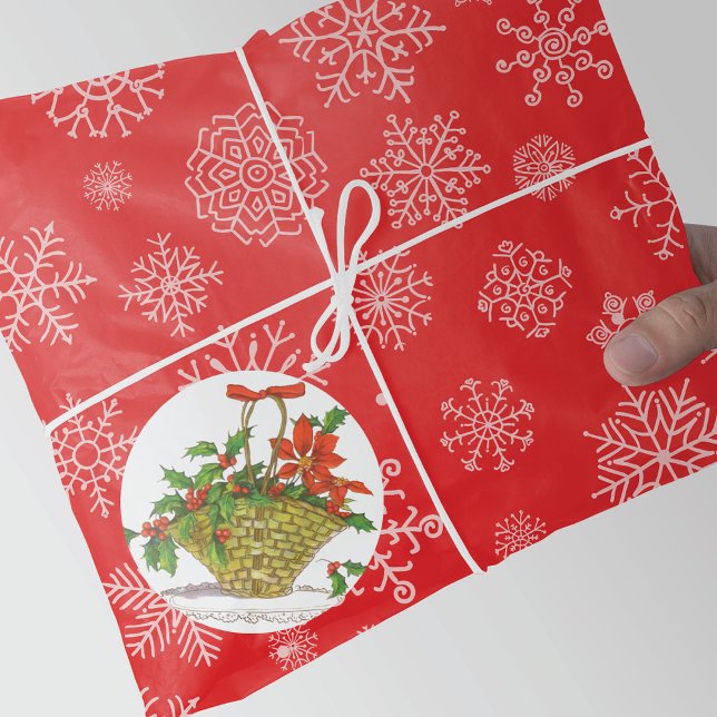 Adesivo Cesta de Poinsettias com Holly (Criador carregado)
