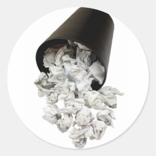 Adesivo Cesta de wastepaper derramada