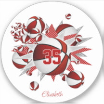 cesto vermelho estrelas moças número de jersey