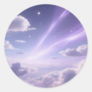 Adesivo Céu Aurora Nuvens Estrelas Sonho Roxo