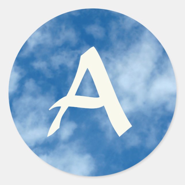 Adesivo Céu Azul com Foto de Nuvens com Inicial (Frente)